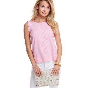 EUC Vineyard Vines Pink Seersucker Top